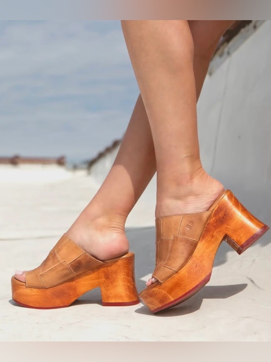 Bed Stu Shoes - Bed Stu Vanquish Platform Heels Sandals Tan Rustic NEW